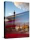 Uk, London, Trafalgar Square, Nelson's Column and Blurred Bus-Alan Copson-Premier Image Canvas