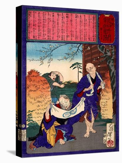 Ukiyo-E Newspaper: a Carpenter Tamizo's Love Affaire at Golden Age-Yoshitoshi Tsukioka-Premier Image Canvas