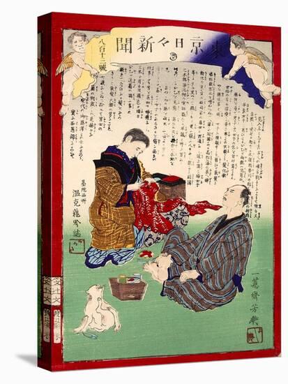 Ukiyo-E Newspaper: a Man Who Married Ooto Knowing She Is a Cross-Dressing Man-Yoshiiku Ochiai-Premier Image Canvas