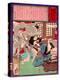 Ukiyo-E Newspaper: a Noodle Shop Wife Throw a Boiling Pot to Her Husband-Yoshitoshi Tsukioka-Premier Image Canvas