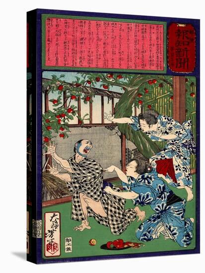 Ukiyo-E Newspaper: Jealous Wife Killed Her Husband-Yoshitoshi Tsukioka-Premier Image Canvas