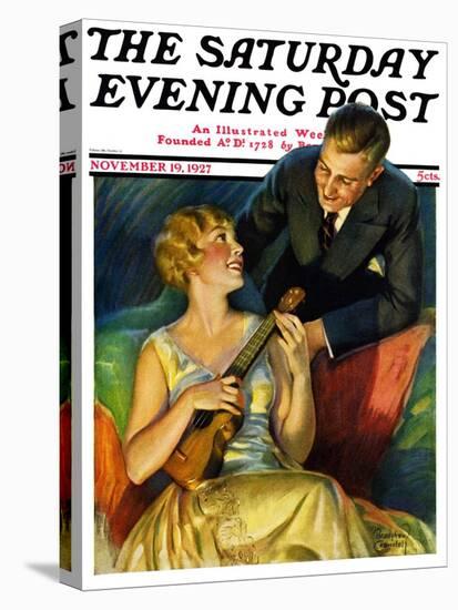 "Ukulele Baby," Saturday Evening Post Cover, November 19, 1927-Bradshaw Crandall-Premier Image Canvas