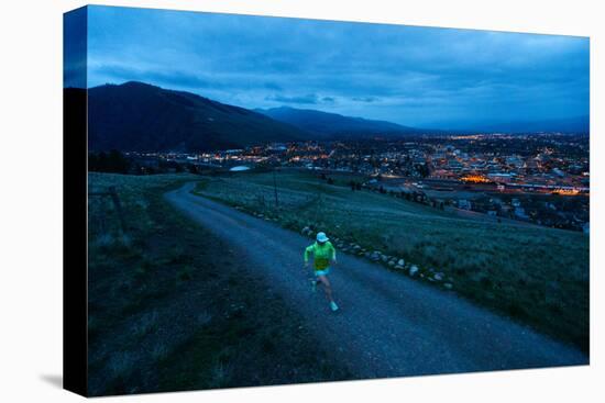 Ultra Runner Kristina Pattison, Predawn Run Along Waterworks Trail Outside Missoula, Montana-Ben Herndon-Premier Image Canvas