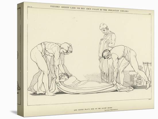 Ulysses Asleep Laid on His Own Coast by the Phaeacian Sailors-John Flaxman-Premier Image Canvas