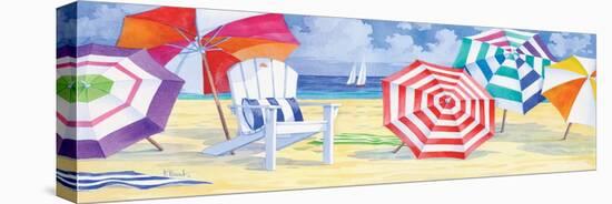 Umbrella Beach-Paul Brent-Stretched Canvas