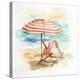 Umbrella on the Beach II-Patricia Pinto-Stretched Canvas