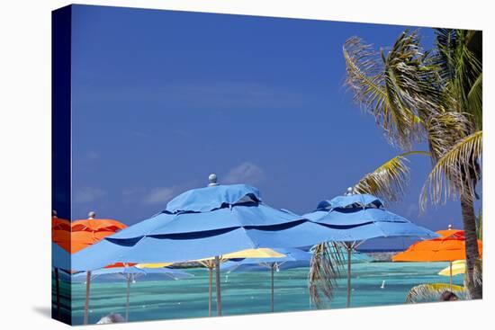 Umbrellas and Shade at Castaway Cay, Bahamas, Caribbean-Kymri Wilt-Premier Image Canvas
