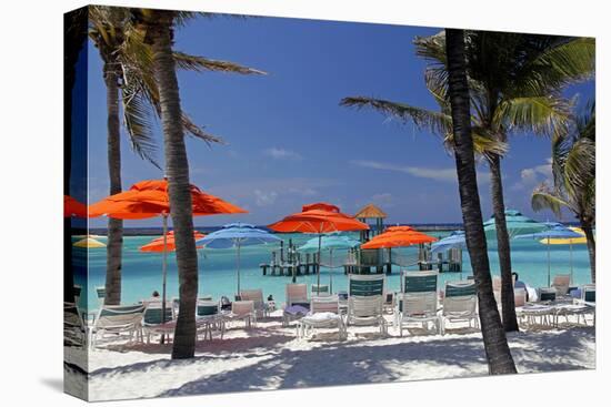 Umbrellas and Shade at Castaway Cay, Bahamas, Caribbean-Kymri Wilt-Premier Image Canvas