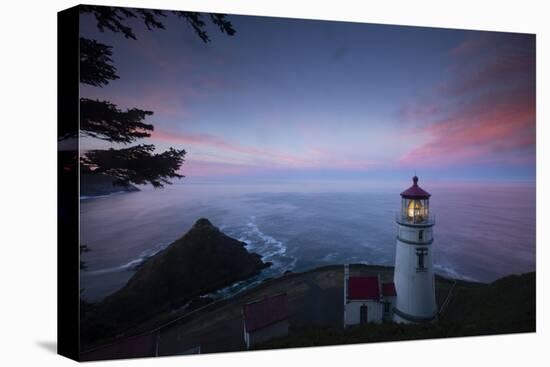Umpqua River Lighthouse at sunset, Cape Disappointment, Oregon, USA-Panoramic Images-Premier Image Canvas
