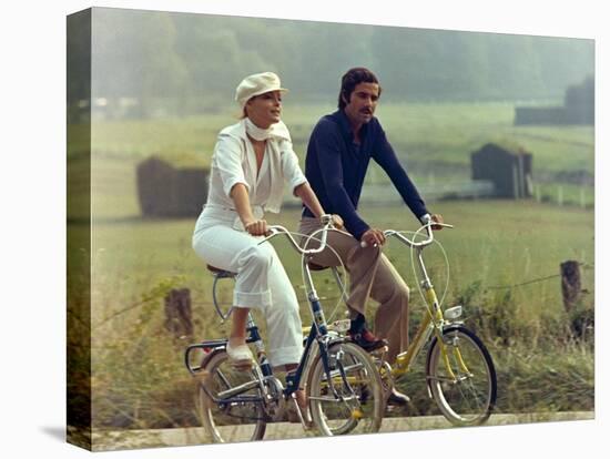 Un Amour by Pluie by Jean Claude Brialy with Romy Schneider and Nino Castelnuovo, 1973 (photo)-null-Stretched Canvas