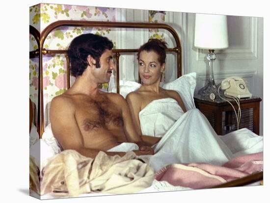 Un Amour by Pluie by Jean Claude Brialy with Romy Schneider and Nino Castelnuovo, 1973 (photo)-null-Stretched Canvas