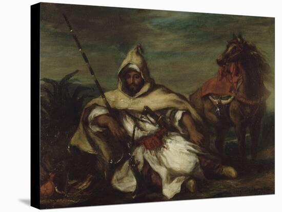 Un arabe-Eugene Delacroix-Premier Image Canvas