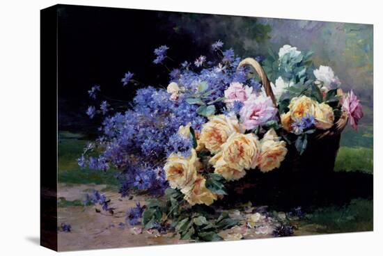 Un Panier de Fleurs-Albert Tibulle de Furcy Lavault-Stretched Canvas