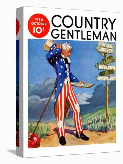 "Uncle Sam at the Crossroads," Country Gentleman Cover, October 1, 1936-Frank Lea-Premier Image Canvas