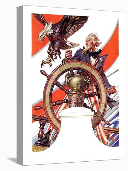 "Uncle Sam at the Helm,"July 4, 1936-Joseph Christian Leyendecker-Premier Image Canvas