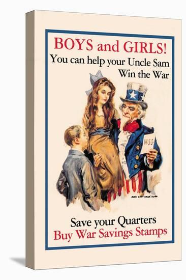 Uncle Sam, Boys and Girls, c.1918-James Montgomery Flagg-Stretched Canvas