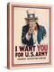 Uncle Sam, I Want You for the U.S. Army, 1917-James Montgomery Flagg-Stretched Canvas