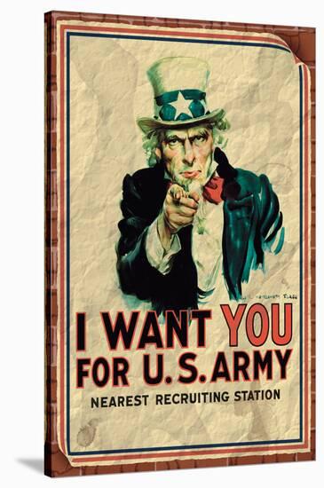 Uncle Sam: I Want You For U.S. Army - Vintage-null-Stretched Canvas