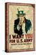 Uncle Sam: I Want You For U.S. Army - Vintage-null-Stretched Canvas