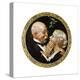 Under the Mistletoe (or Elderly Couple under Mistletoe)-Norman Rockwell-Premier Image Canvas