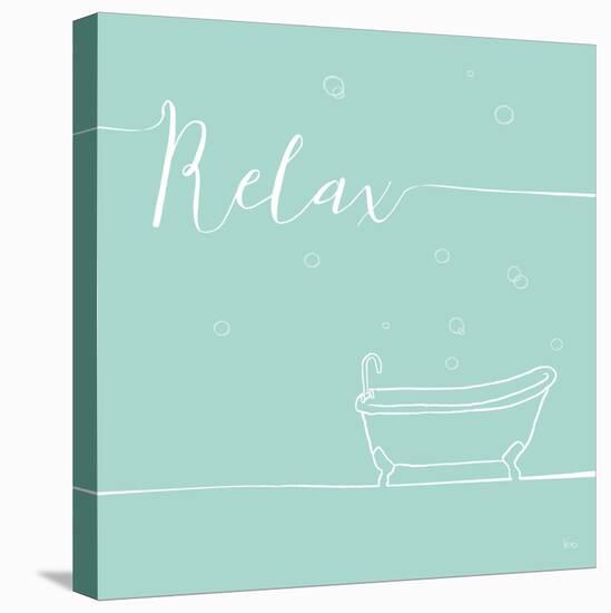 Underline Bath V Teal-Veronique Charron-Stretched Canvas