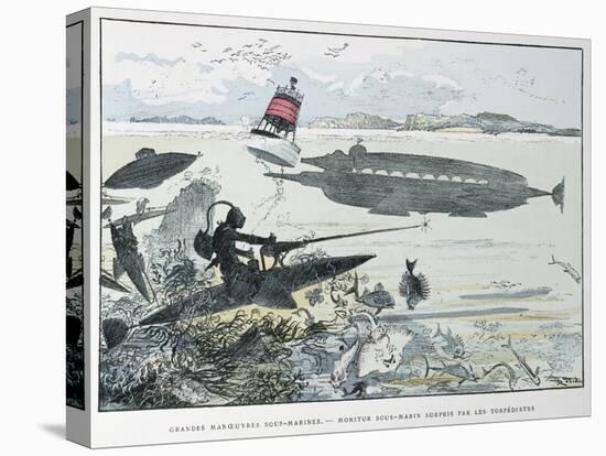 Underwater Manoeuvres, from Le XXeme Siecle, La Vie Electrique, c.1890-Albert Robida-Premier Image Canvas