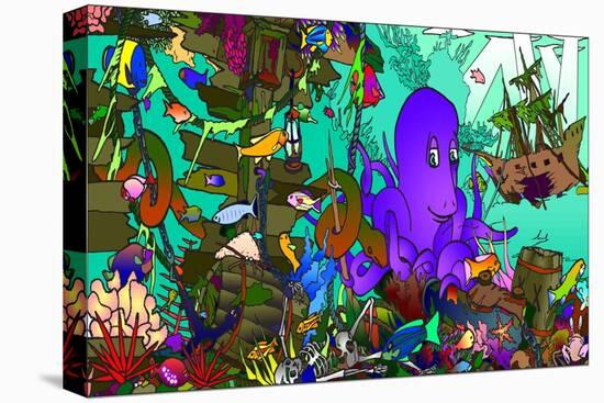 Underwater Octopus-Howie Green-Premier Image Canvas