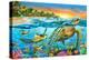 Underwater Turtles-Adrian Chesterman-Stretched Canvas