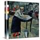 Une Blanchisseuse (A Laundress). Dans Une Cour, Une Femme Courbee Sur Un Bac Sureleve, Occupee a La-Kazimir Severinovich Malevich-Premier Image Canvas