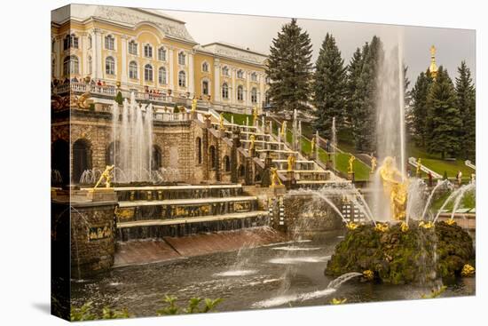 Unesco World Heritage Site. Grand Cascade. Peterhof Palace. Saint Petersburg, Russia-Tom Norring-Premier Image Canvas
