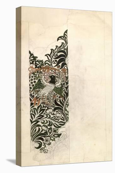 Unfinished 'Bird and Vine' Wood Block Design for Wallpaper, 1878 (Pencil and W/C on Paper)-William Morris-Premier Image Canvas