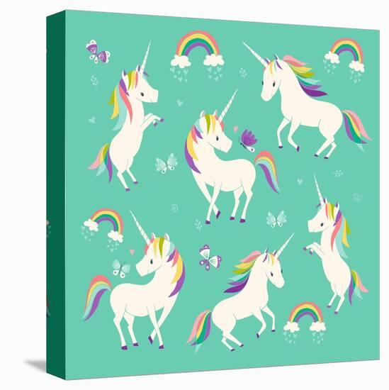 Unicorn Frolic-Heather Rosas-Stretched Canvas