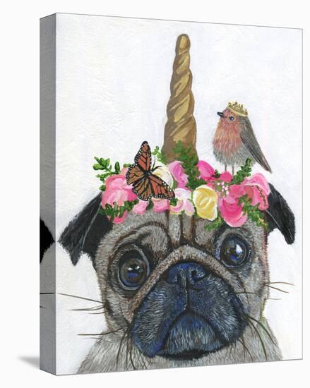 Unicorn Pug-Melissa Symons-Stretched Canvas