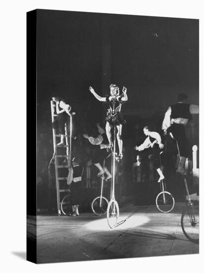 Unicyclists Performering at the Circus-null-Premier Image Canvas