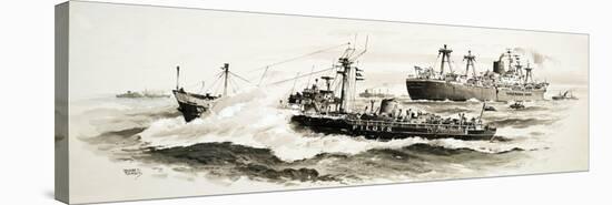 Unidentified Ship and Pilits Boat-John S. Smith-Premier Image Canvas