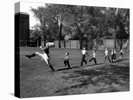 Uniformed Drum Major For University of Michigan Marching Band Practicing His High Kicking Prance-Alfred Eisenstaedt-Premier Image Canvas