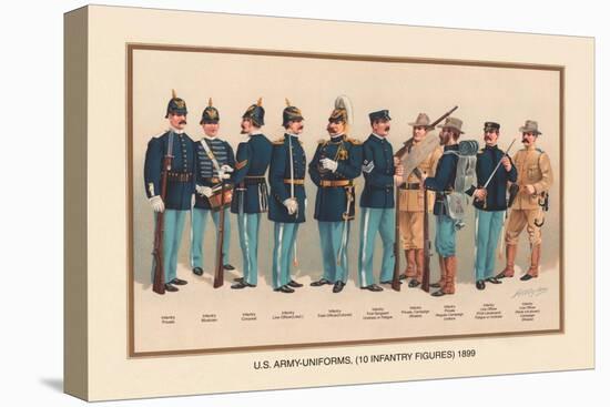 Uniforms of 10 Infantry Figures, 1899-Arthur Wagner-Stretched Canvas