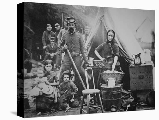 Union Soldier of 31st Pennsylvania Regiment with Family in Camp Slocum, Near Washington D.C., 1862-Mathew Brady-Premier Image Canvas