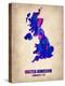 United Kingdom Watercolor Map-NaxArt-Stretched Canvas