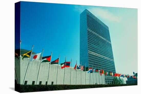 United Nations Building with flags in New York City, New York-null-Premier Image Canvas