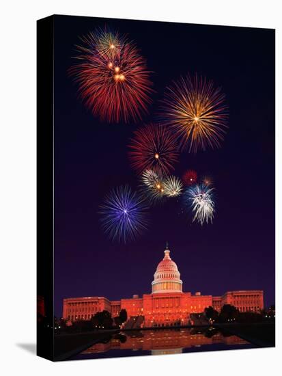 United States Capitol Building and Fireworks-Bill Ross-Premier Image Canvas