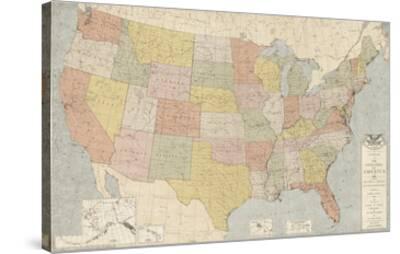 'United States Map' Stretched Canvas Print - The Vintage Collection 