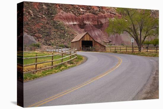 United States, Utah, Capitol Reef National Park, Historic Wooden Barn at Fruita-David Wall-Premier Image Canvas