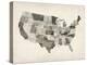 United States Watercolor Map-Michael Tompsett-Stretched Canvas