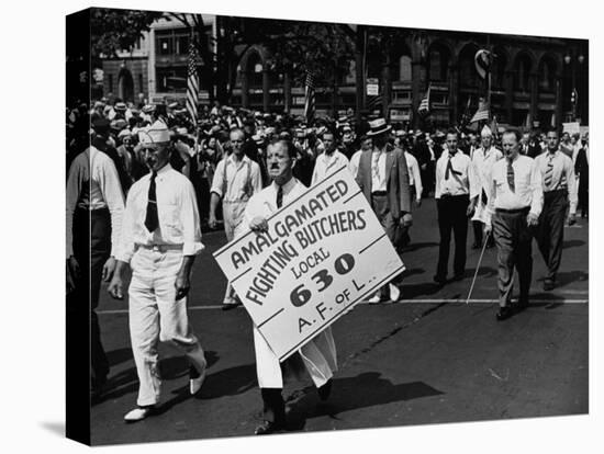 Units of the American Federation of Labor Marching in the Labor Day Parade-null-Premier Image Canvas