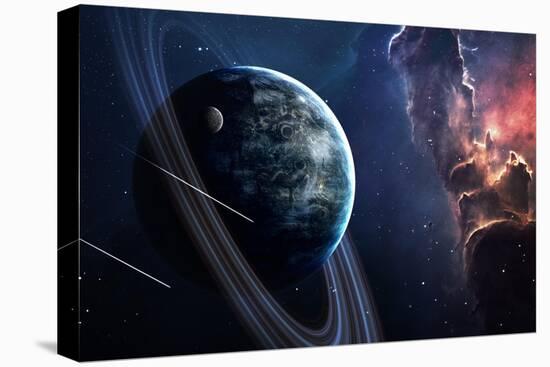 Universe Scene with Planets, Stars and Galaxies in Outer Space Showing the Beauty of Space Explorat-Forplayday-Stretched Canvas