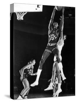 University of Kansas Basketball Star Wilt Chamberlain Playing in a Game-George Silk-Premier Image Canvas