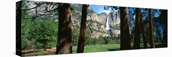 Upper and Lower Yosemite Falls in Spring, California-null-Stretched Canvas