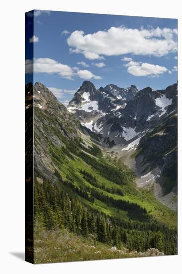 Upper Fisher Creek basin. Fisher Peak, Black Peak and Mount Arriva are in the distance, Washington-Alan Majchrowicz-Premier Image Canvas