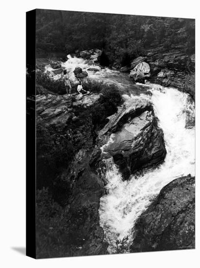 Upper Part of Linville Falls, in the Blue Ridge Mountains-null-Premier Image Canvas